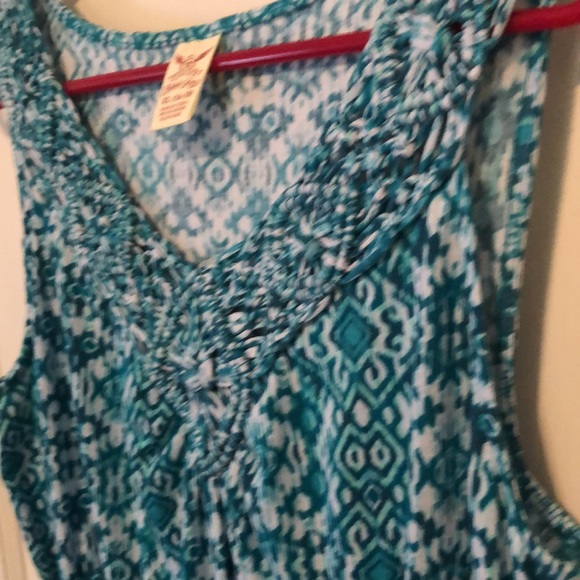 Turquoise and white high low dress - Picture 3 of 6